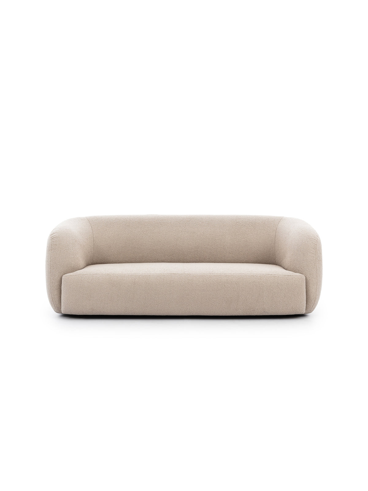 Moderní pohovka Dalin III, béžová, pro tři osoby, zaoblený design