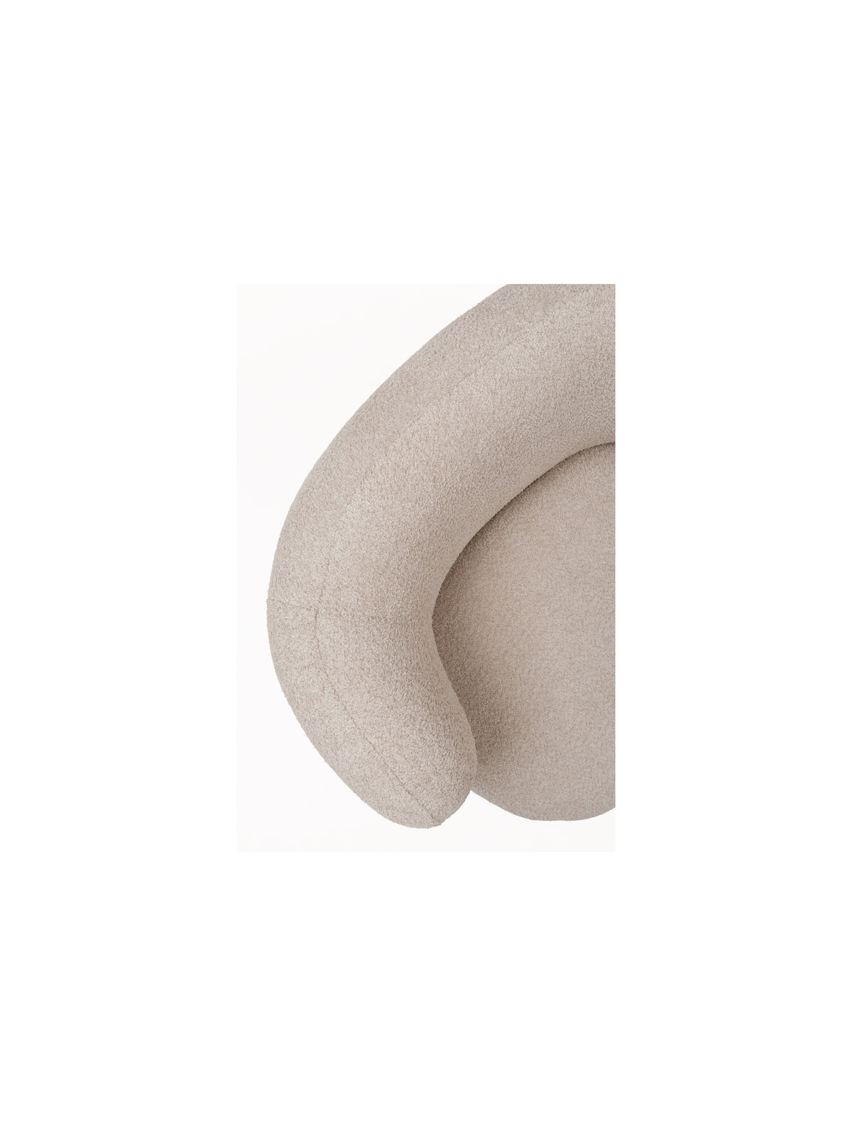 Otáčecí křeslo Skindi v béžové tkanině boucle Catch Me 02, detail loketní opěrky
