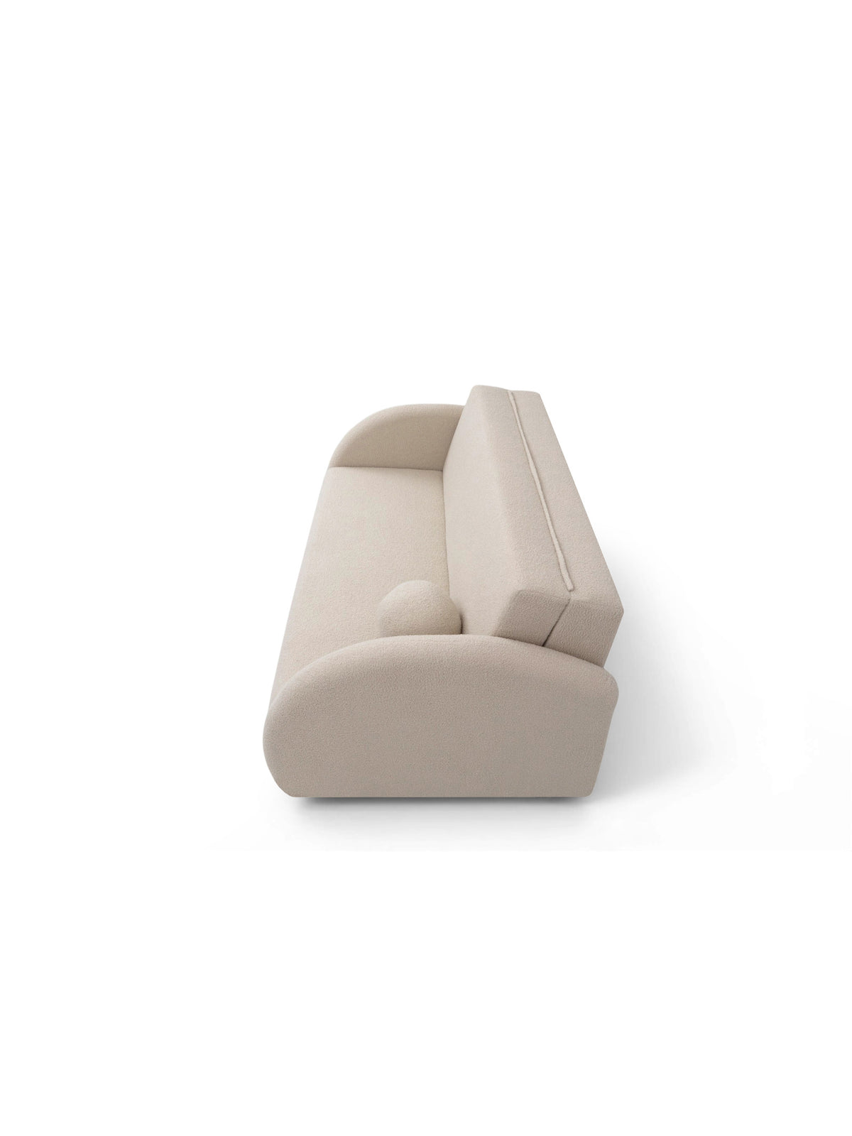Sofa rozkładana Nubi dwuosobowa 120 cm widok boczny w jasnym kolorze