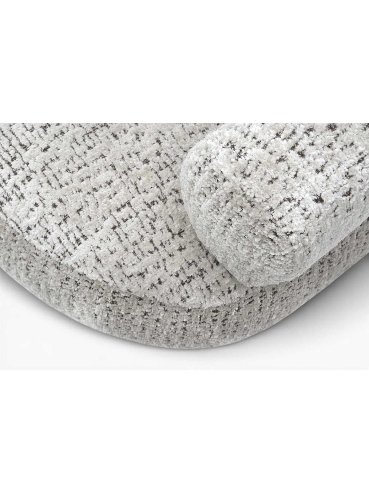 Siedzisko fotela wypoczynkowego Noola obrotowego w jasnoszarym tapicerowanym materiale
