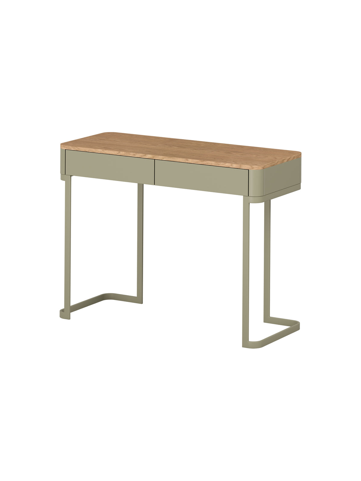 konzole / Toaletní stolek Elivo 110 cm se zásuvkami na stelazu - eukaliptus / dub baltic dune