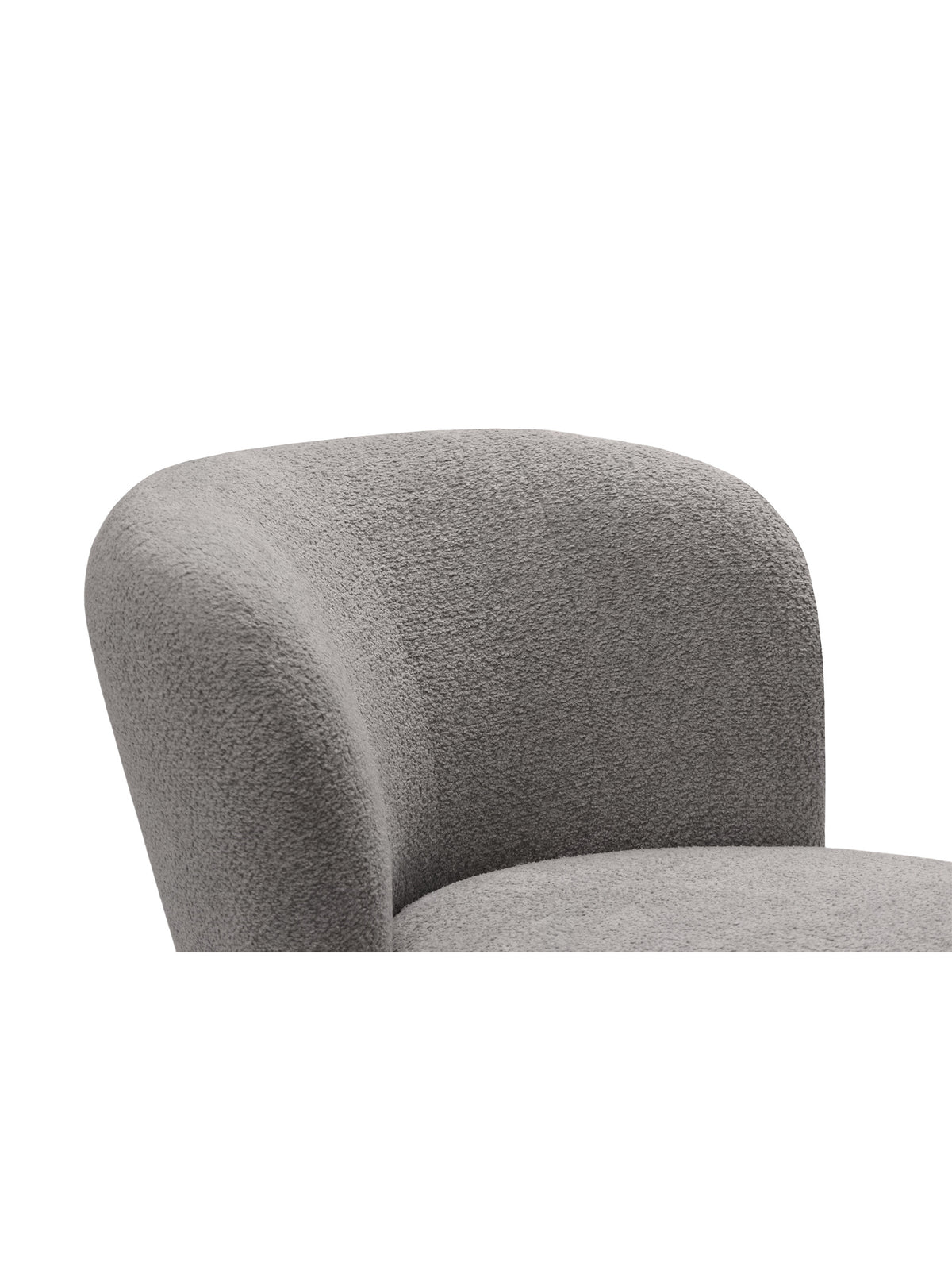 Otočný relaxační křeslo Hygga šedý boucle látka, detail opěradla