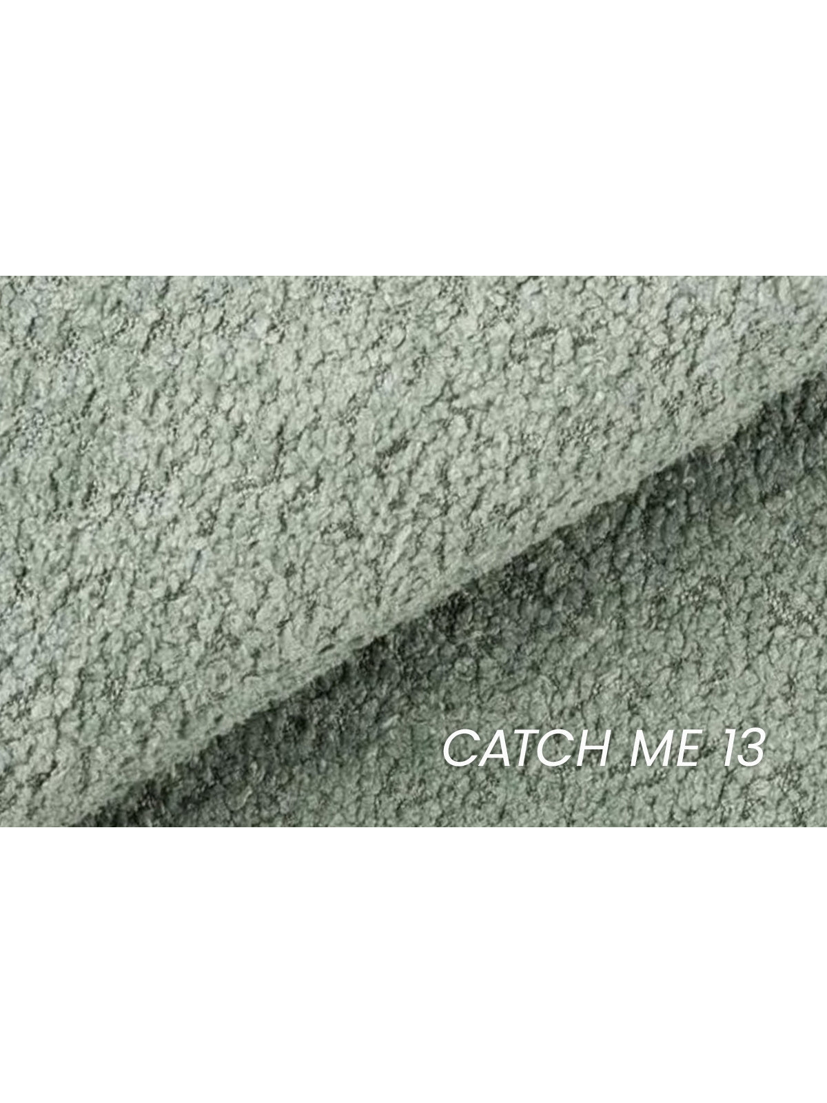 Fotel wypoczynkowy Hygga obrotowy w zielonym materiale bouclé Catch Me 13, widok tkaniny