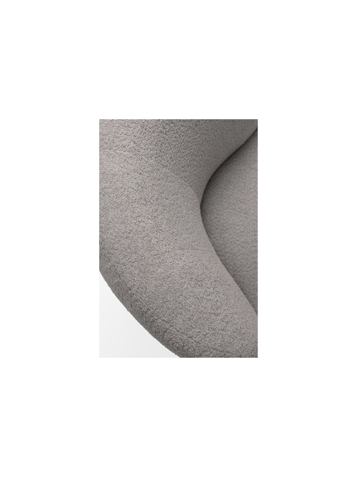 Relaxační křeslo Hygga šedá bouclé, detail opěradla