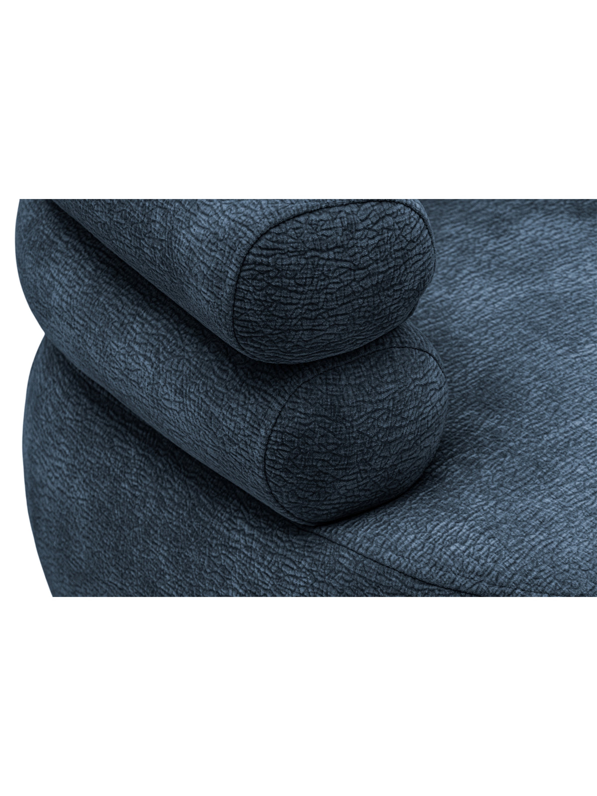 Otočný relaxační křeslo Melos tmavě modrý šenil Dress me 06 detail opěradla