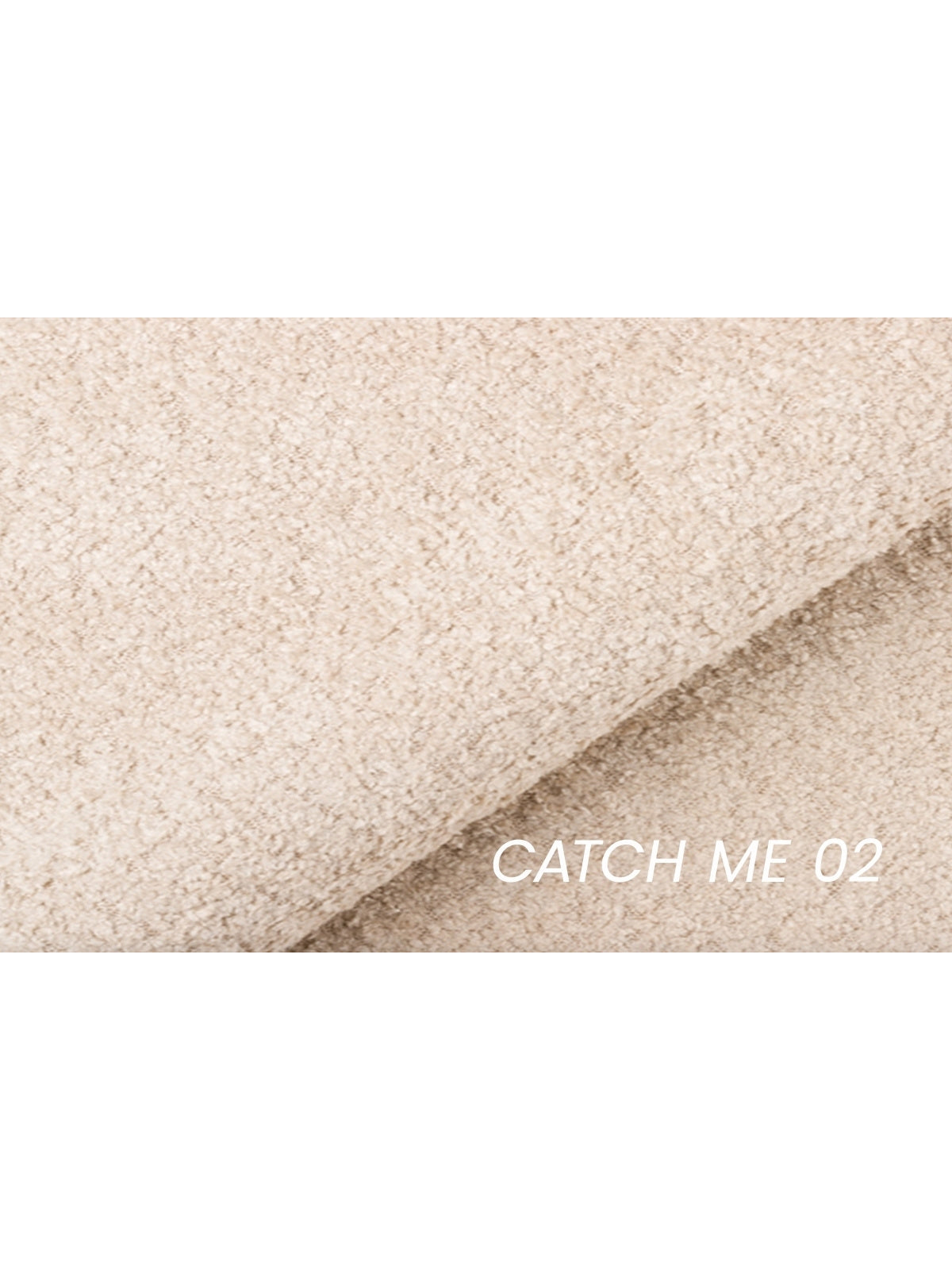 Fotel wypoczynkowy Soya z beżowym obiciem boucle Catch Me 02, widoczny detal tkaniny