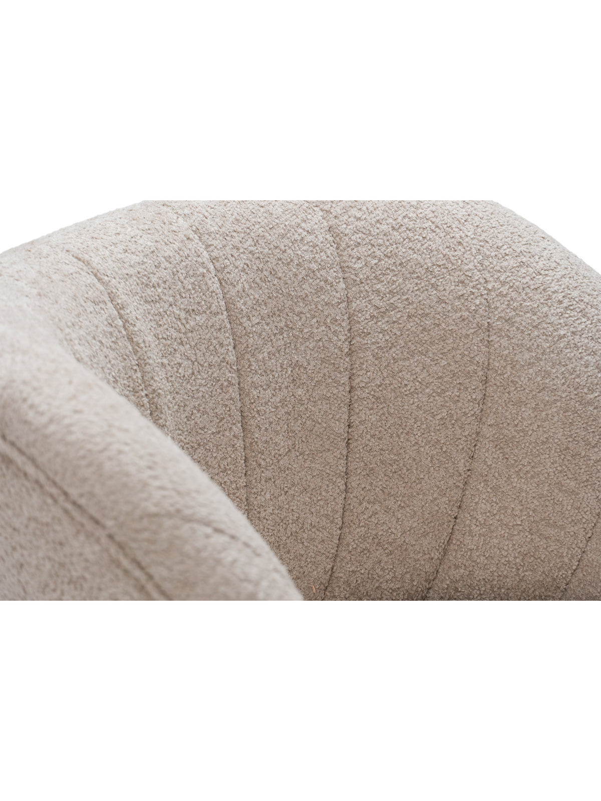 Otočný relaxační křeslo Soya v světlém texturovaném materiálu, detail opěradla