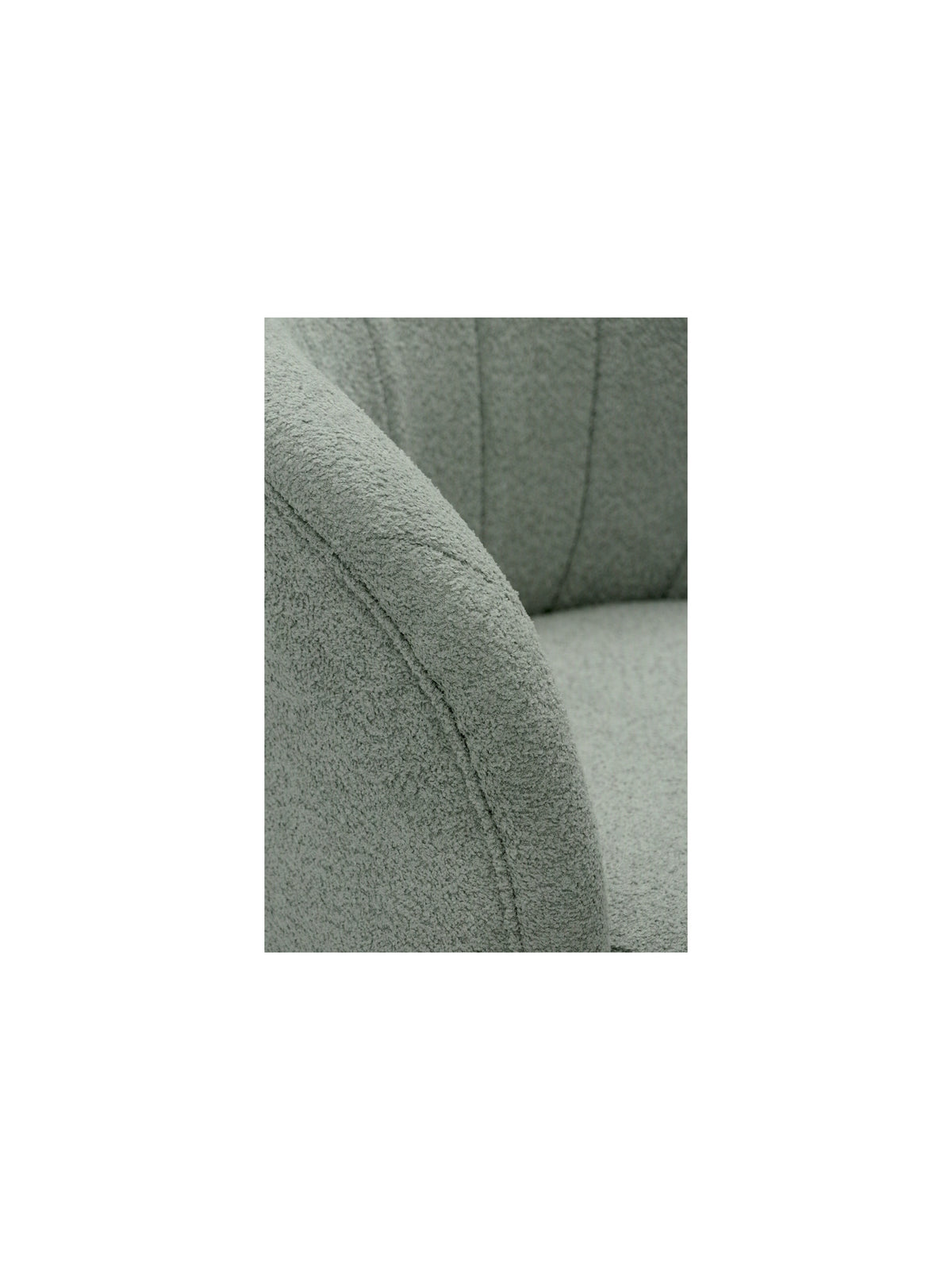 Zelené relaxační křeslo Soya z tkaniny boucle Catch Me 13, detail područky