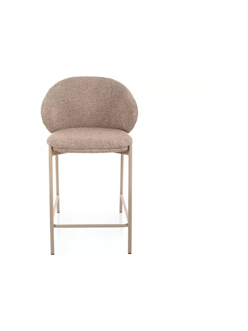 Čalouněná barová židle Morivo v béžové s kovovými nohami ve stylu Modern Organic