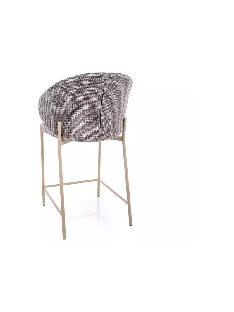 Čalouněný barová židle Morivo šedá s kovovými nohami cashmere pohled zezadu