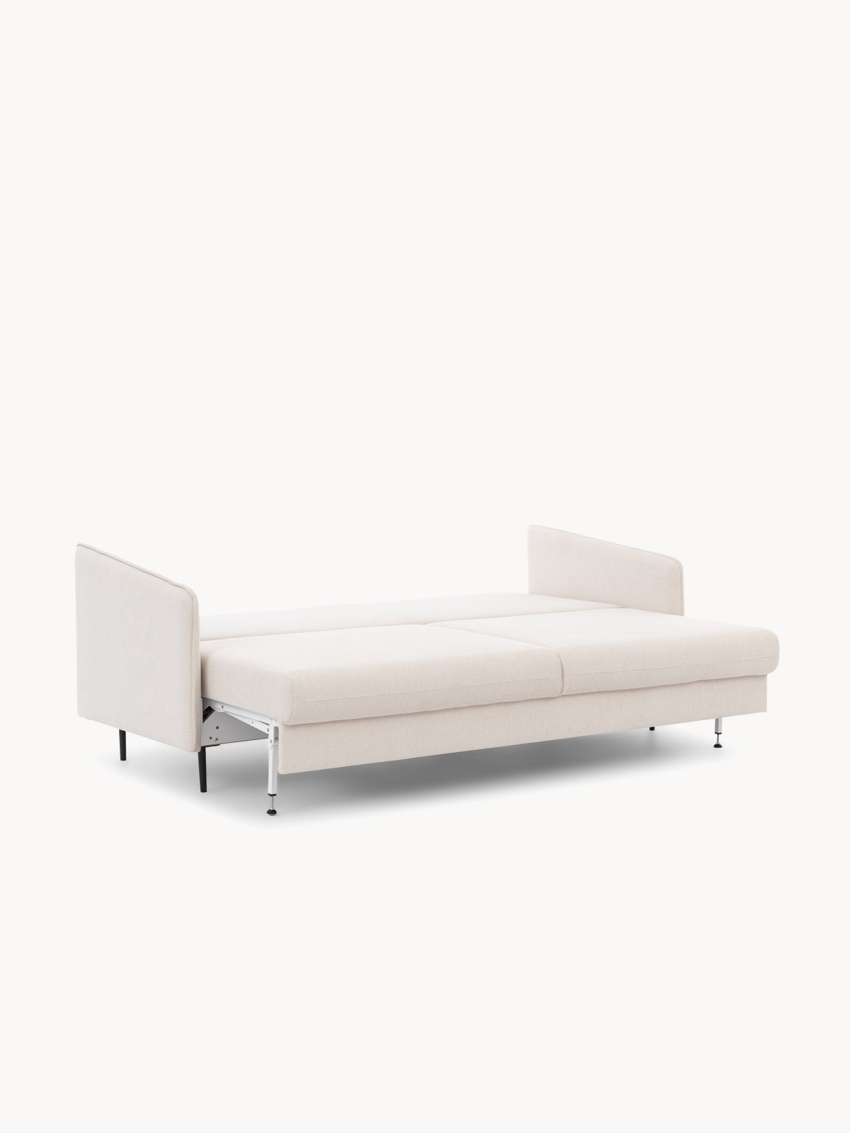 Pohovka rozkládací Movani - béžová plecionka Loft 01 / černé nožičky