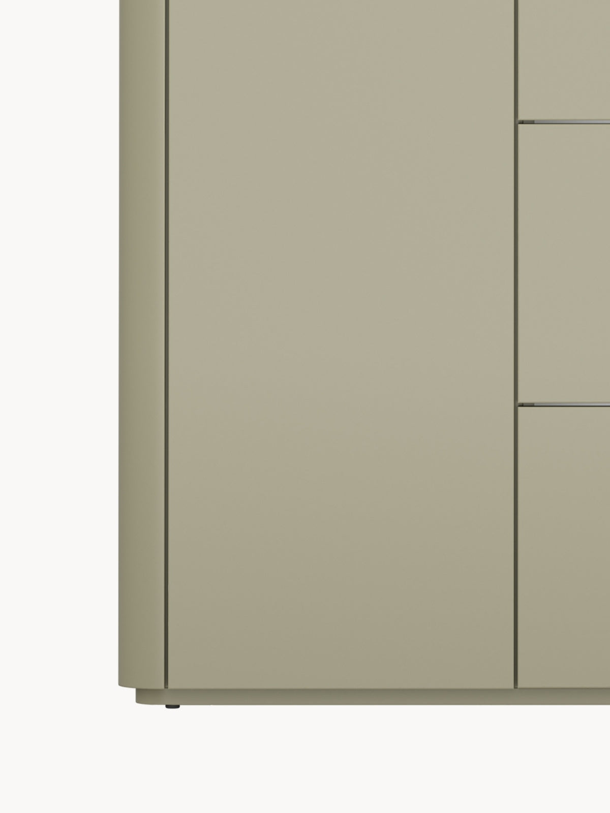 Komoda Elivo 150 cm s zásuvkami v eukalyptovém odstínu s deskou dąb baltic dune, detail nábytku