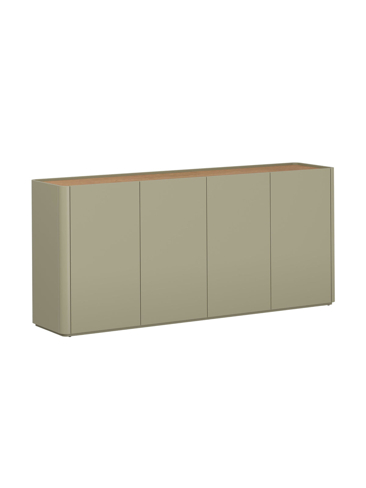 Komoda Elivo 200 cm se čtyřmi dveřmi v barvě eukalyptus s deskou dub baltic dune