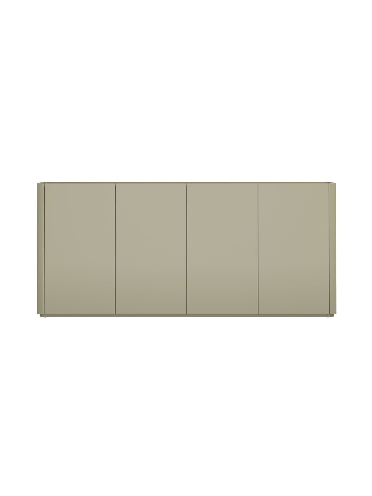 Komoda Elivo 200 cm se čtyřmi dveřmi eukalypt s deskou dub baltic dune, pohled shora