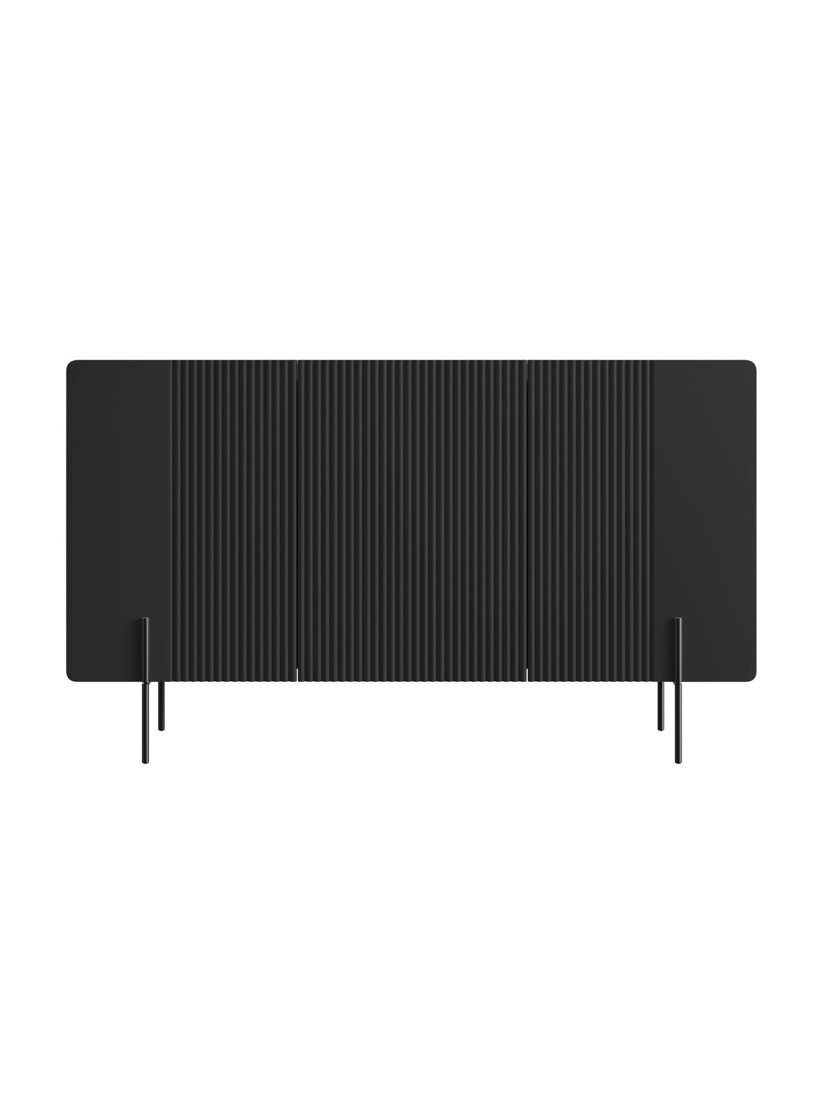 Komoda Malmi 150 cm - černá mat / černá nozki