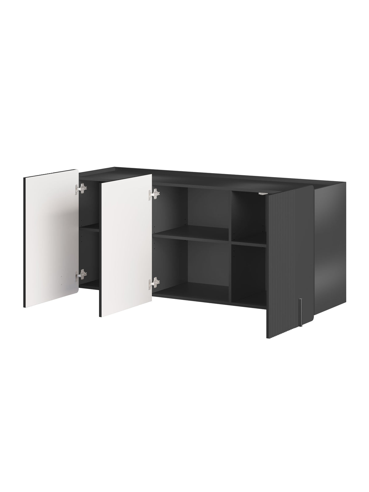 Komoda Malmi 150 cm závěsná - černá mat / černá