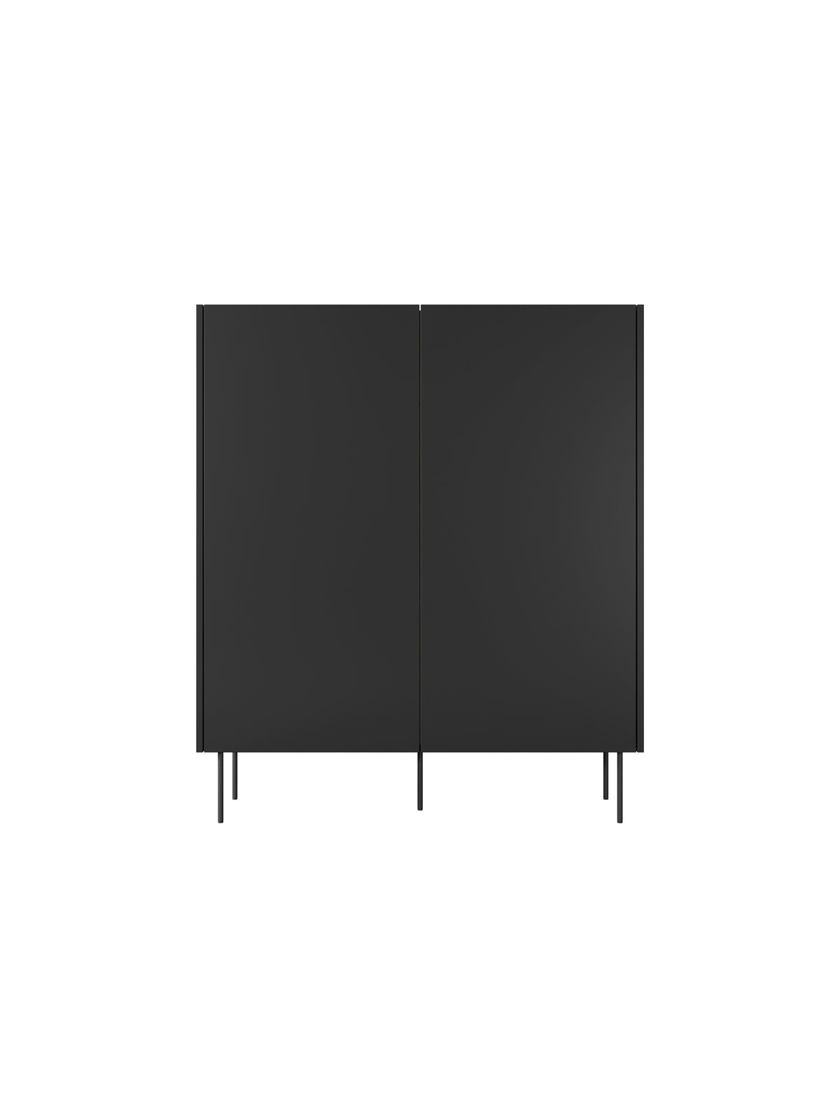 Kredenc Desin z ukrytymi zásuvkami i metalowymi nogami 120 cm - černá mat / dub nagano