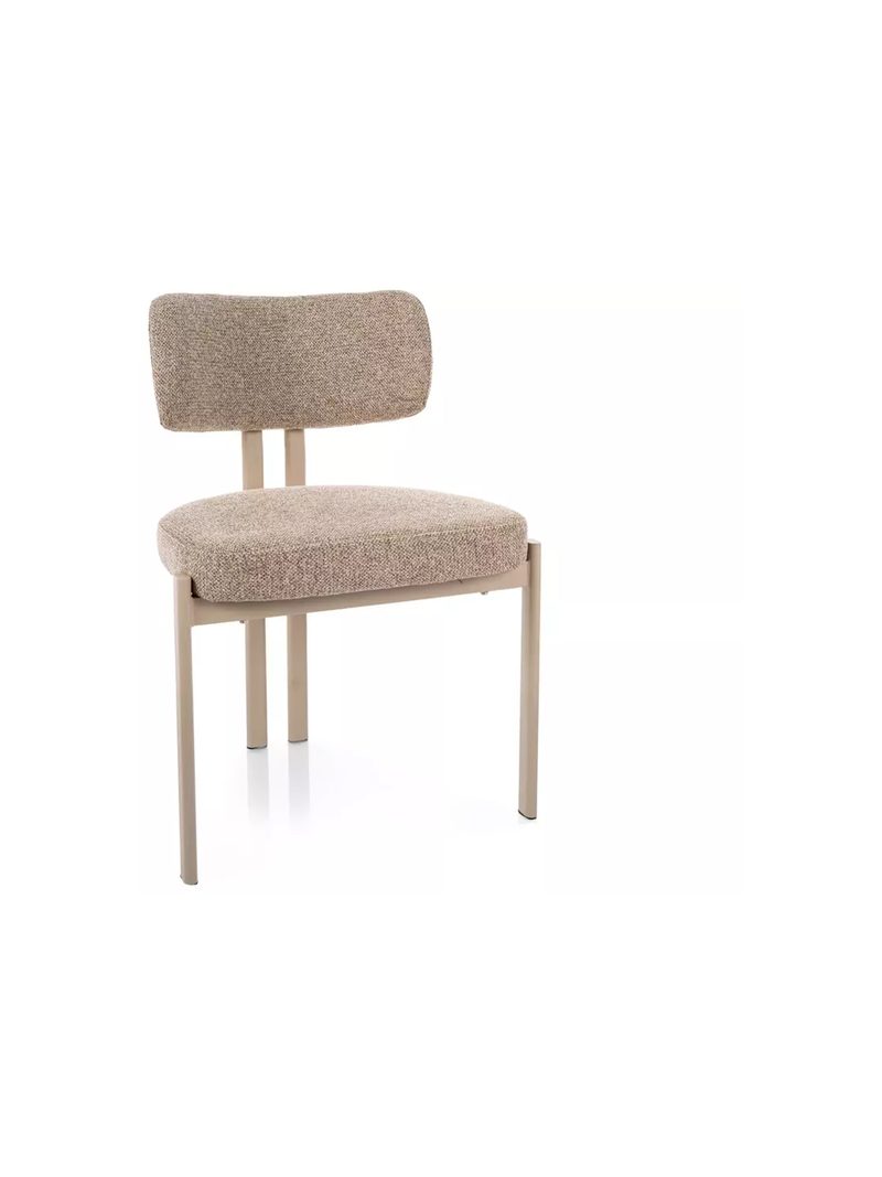 Čalouněná židle Seluvo béžová s kovovými nohami cashmere, přední pohled