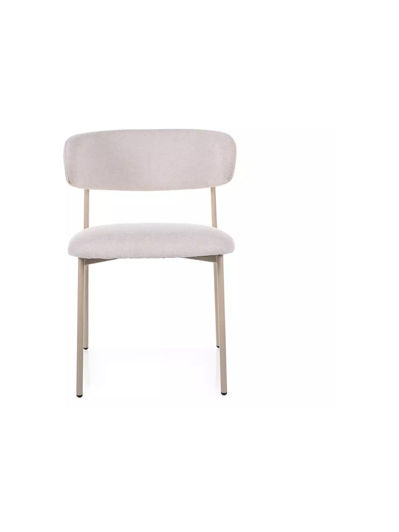 Čalouněná židle Zentari světle béžová s kovovým rámem kasmír