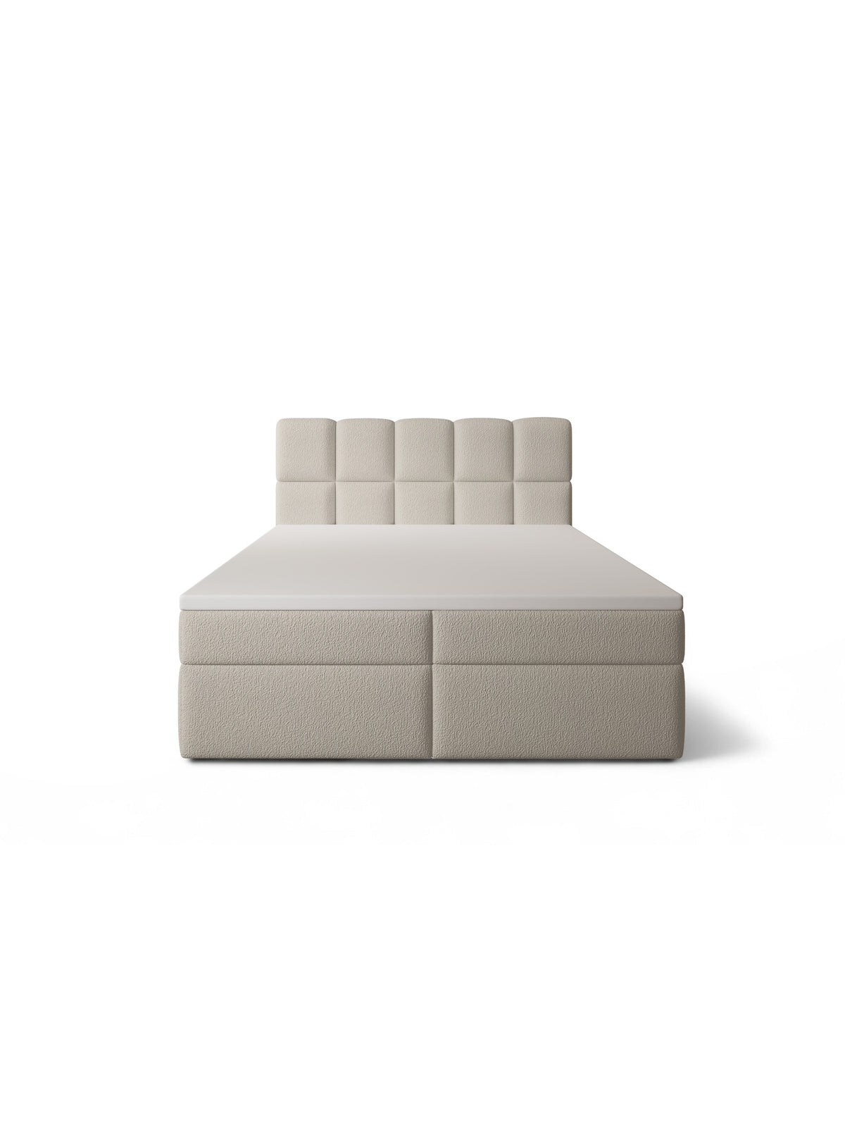 Kontinentální postel Carello 160x200 tmavě béžová boucle Quelle 05 s prošívaným čelem