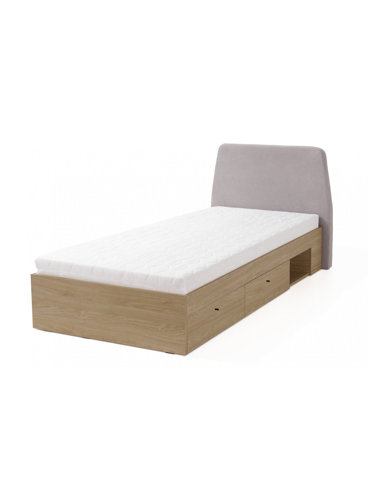 Mládežnická postel Fiorenza 90x200 cm v barvě dub baltic dune s dvěma zásuvkami a úložným prostorem