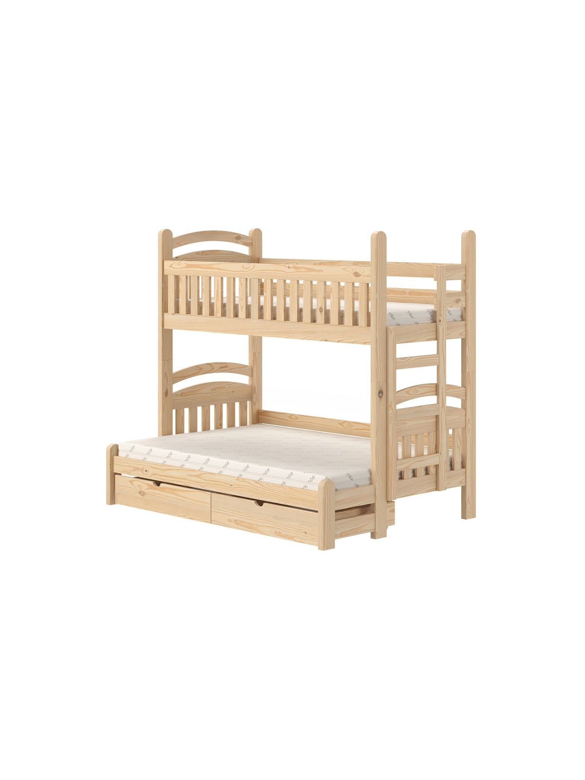 Patrová postel Amely Maxi 90x200/140x200 pravostranná sosna s šuplíkem