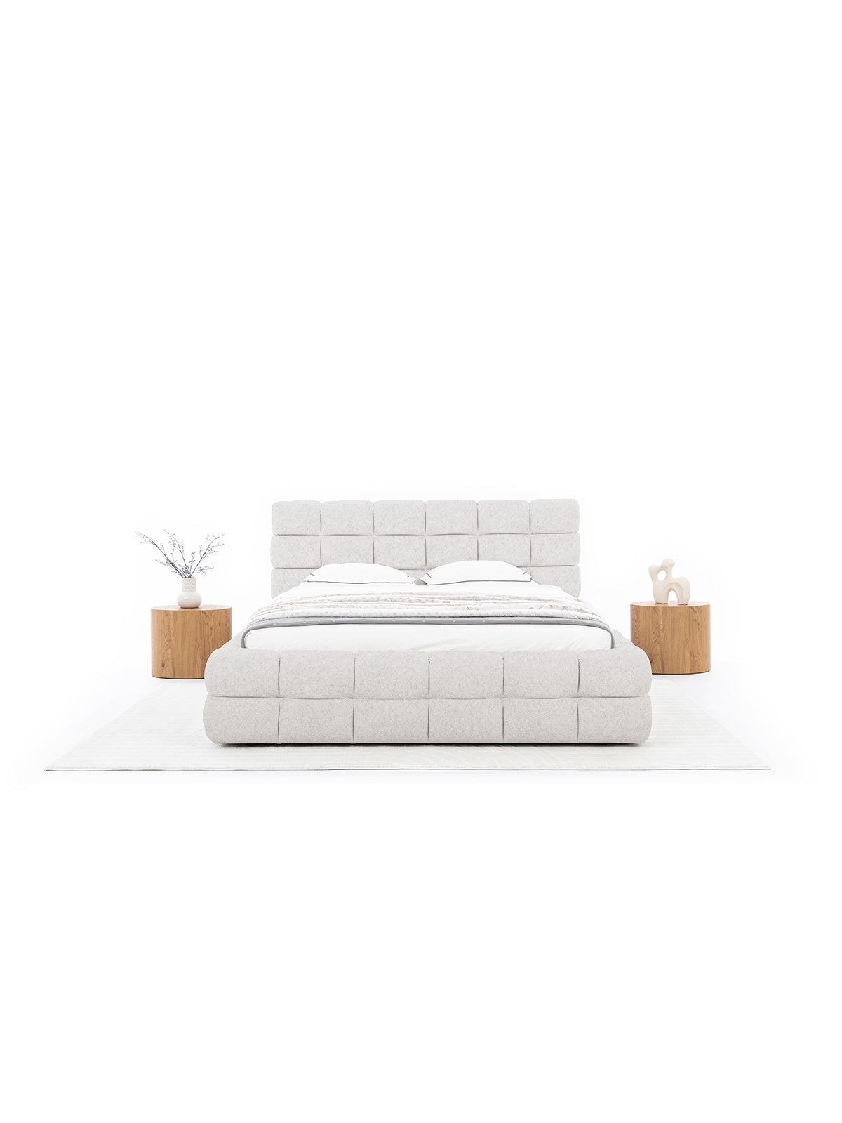 Postel Bellmora 180x200 béžová boucle Raven 22 s prošívaným čelem