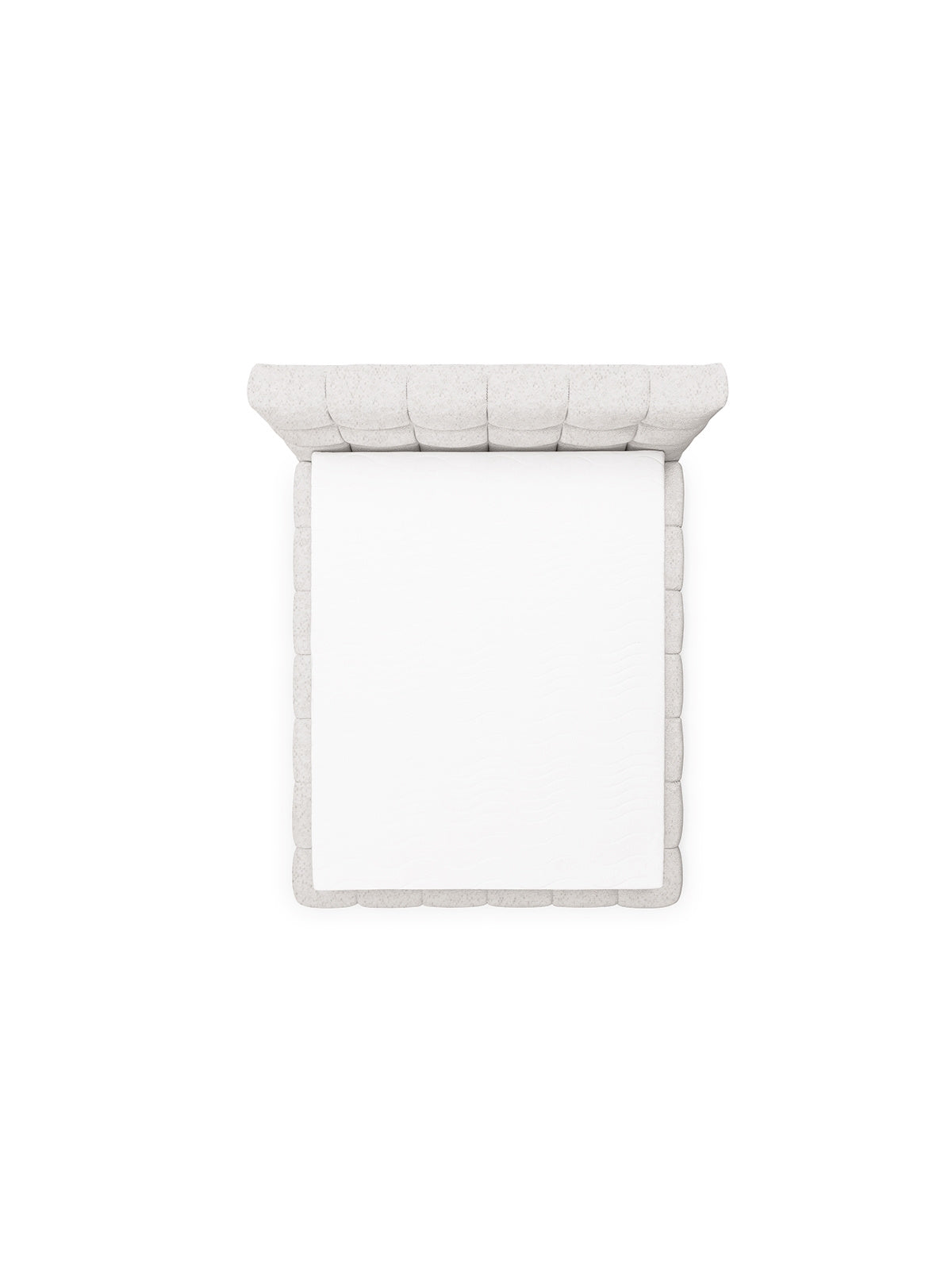 Čalouněná postel Bellmora 180x200 v béžové boucle látce Raven 22, pohled shora