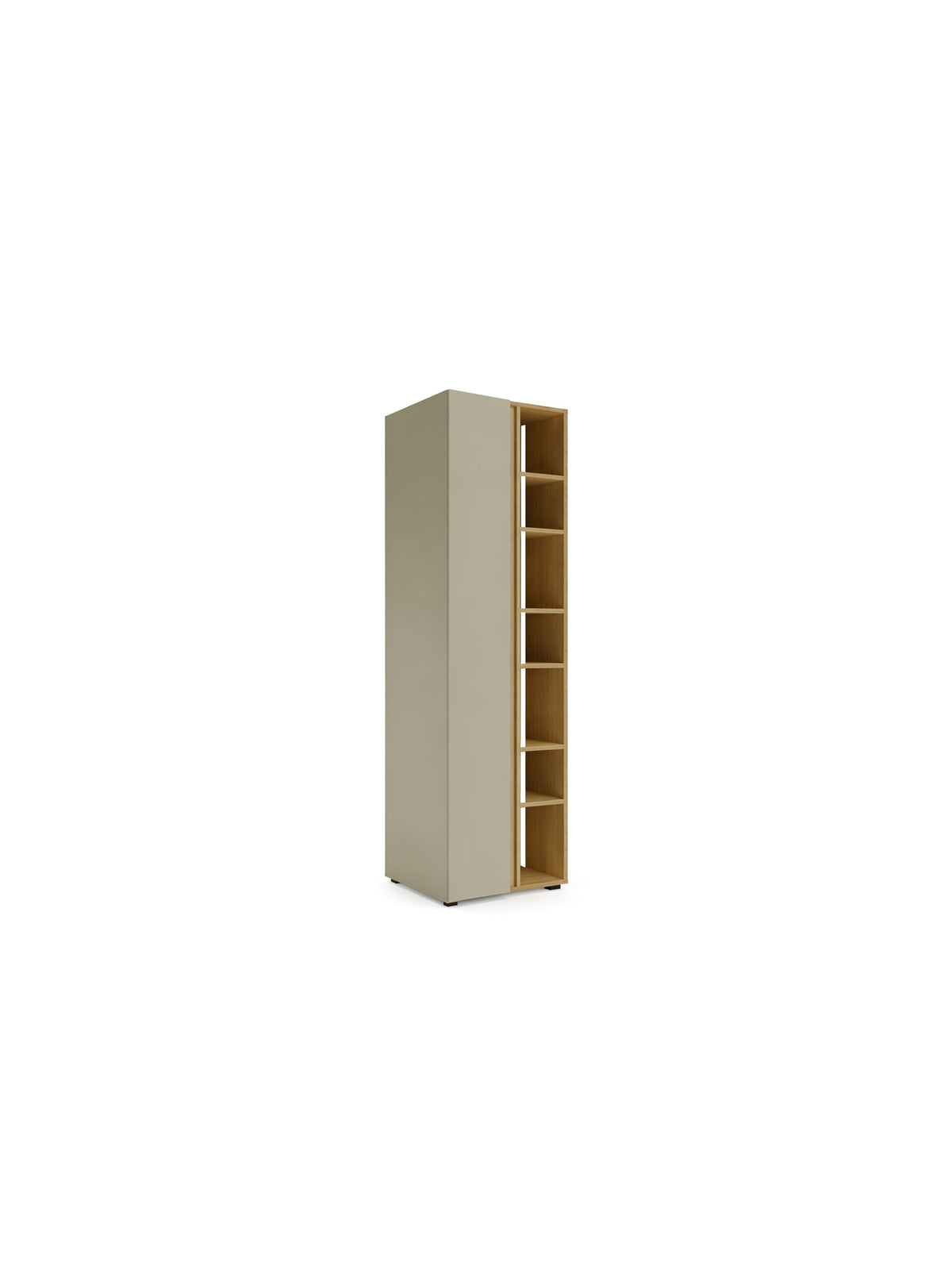 Mladý regál Altea 55 cm s jedněmi dveřmi v barvách eukalyptus a dub baltic dune