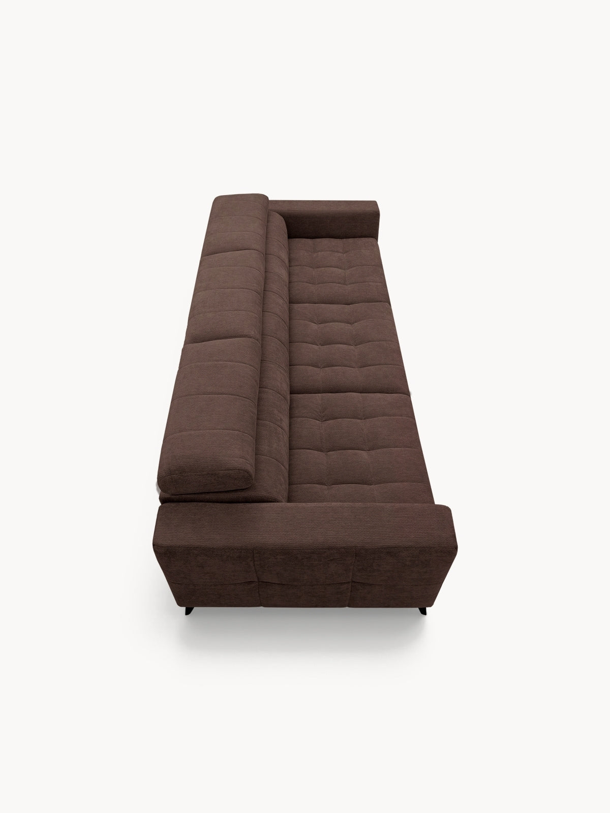 Sofa Nardo z funkcją spania w brązowym szenilu Vibe 26 widok z góry