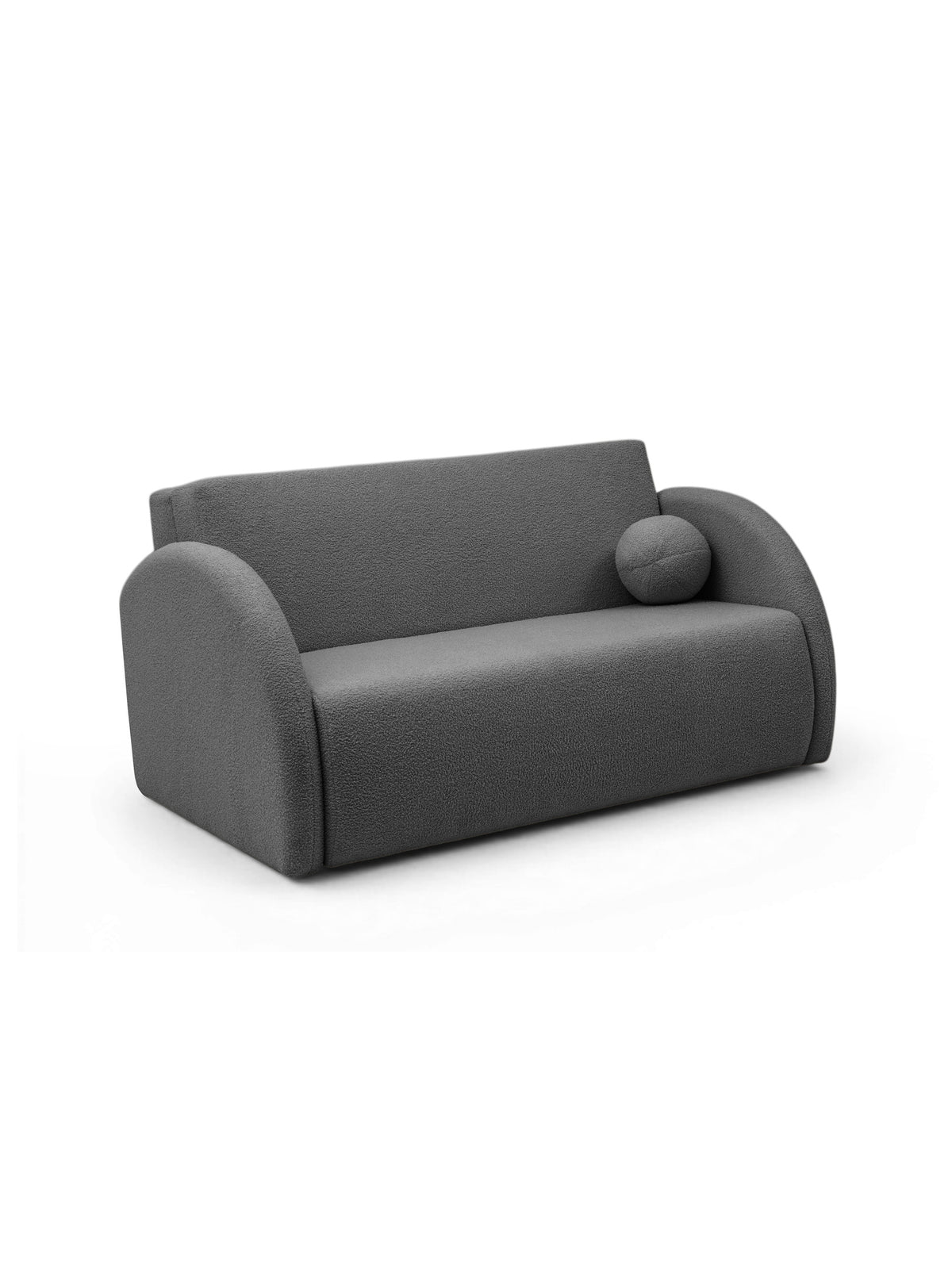 Šedá rozkládací pohovka Nubi 120 cm s úložným prostorem z boucle látky