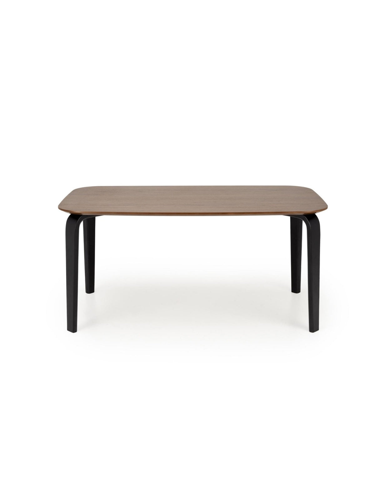 Obdélníkový stůl Norello 160x90 cm ořechový povrch desky s černými nohami