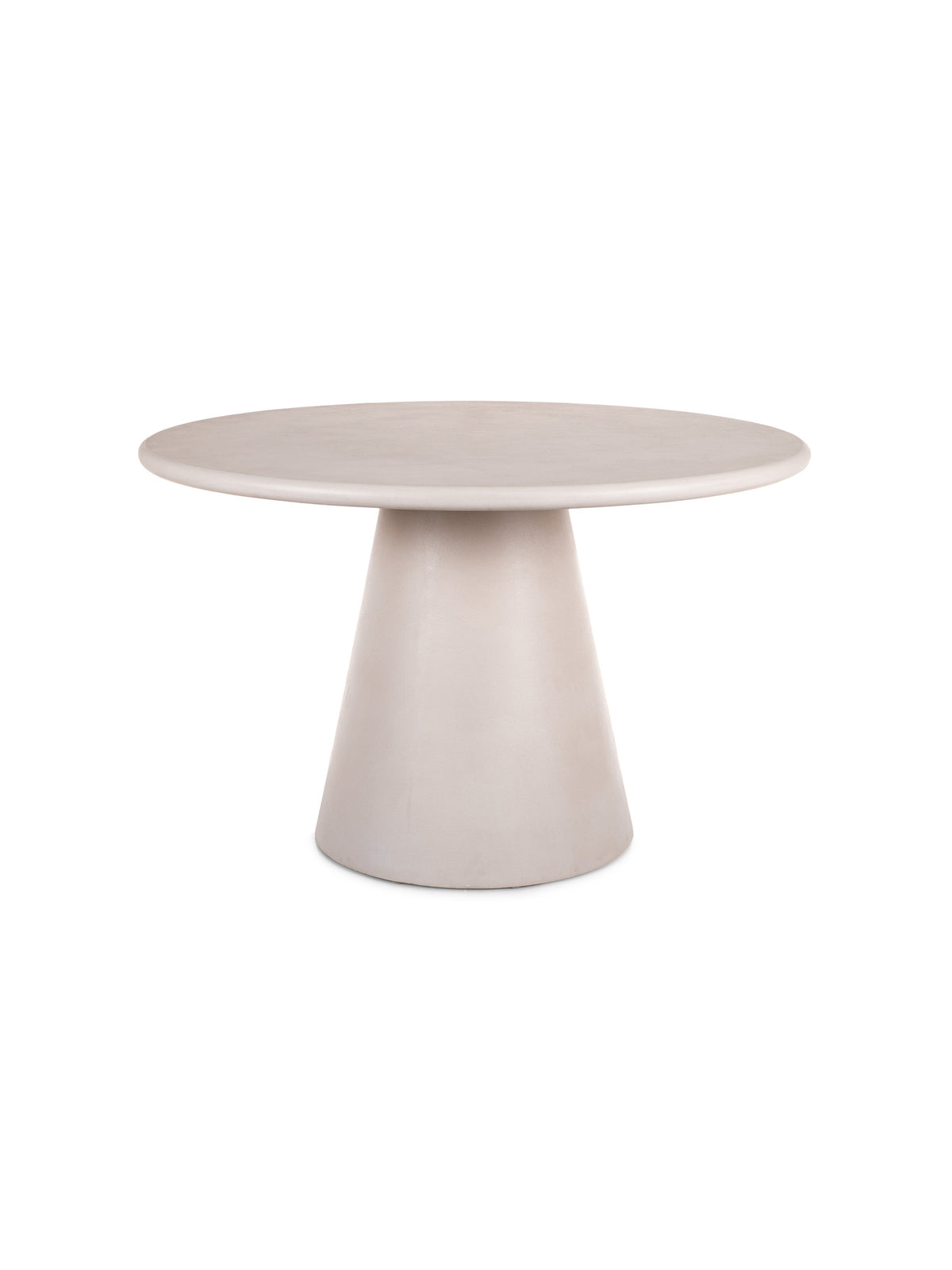 Kulatý stůl Clav 120 cm krémový s MDF a mikrocementem, moderní design