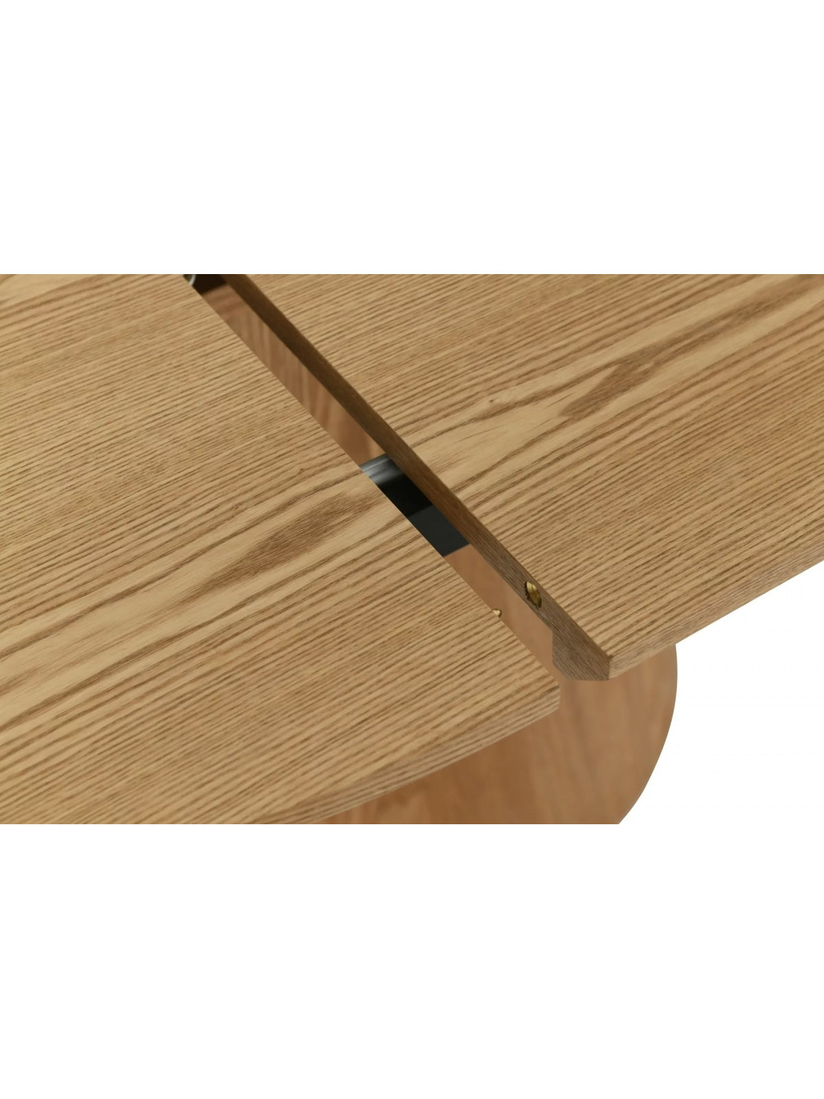 Detail rozkládacího mechanismu kulatého stolu Lureno přírodní dub