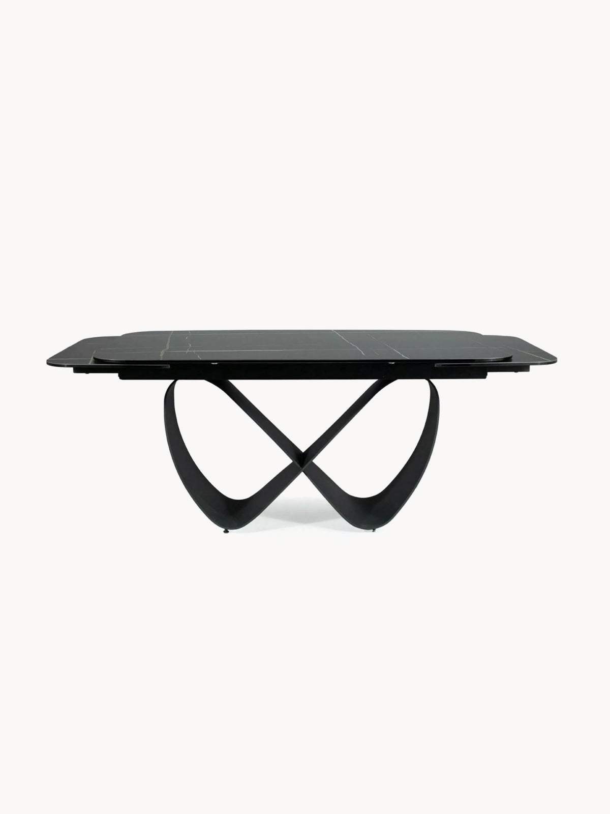 Stůl prostokatny Elunari 160-240x90 cm rozkladany - mramor azario black / černá mat