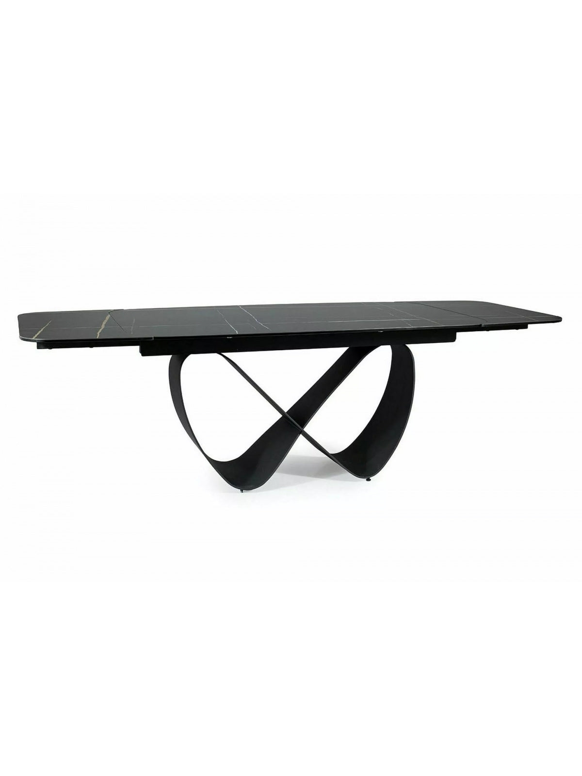 Stůl rozkladany Elunari 160-240x90 cm - mramor azario black / černá mat