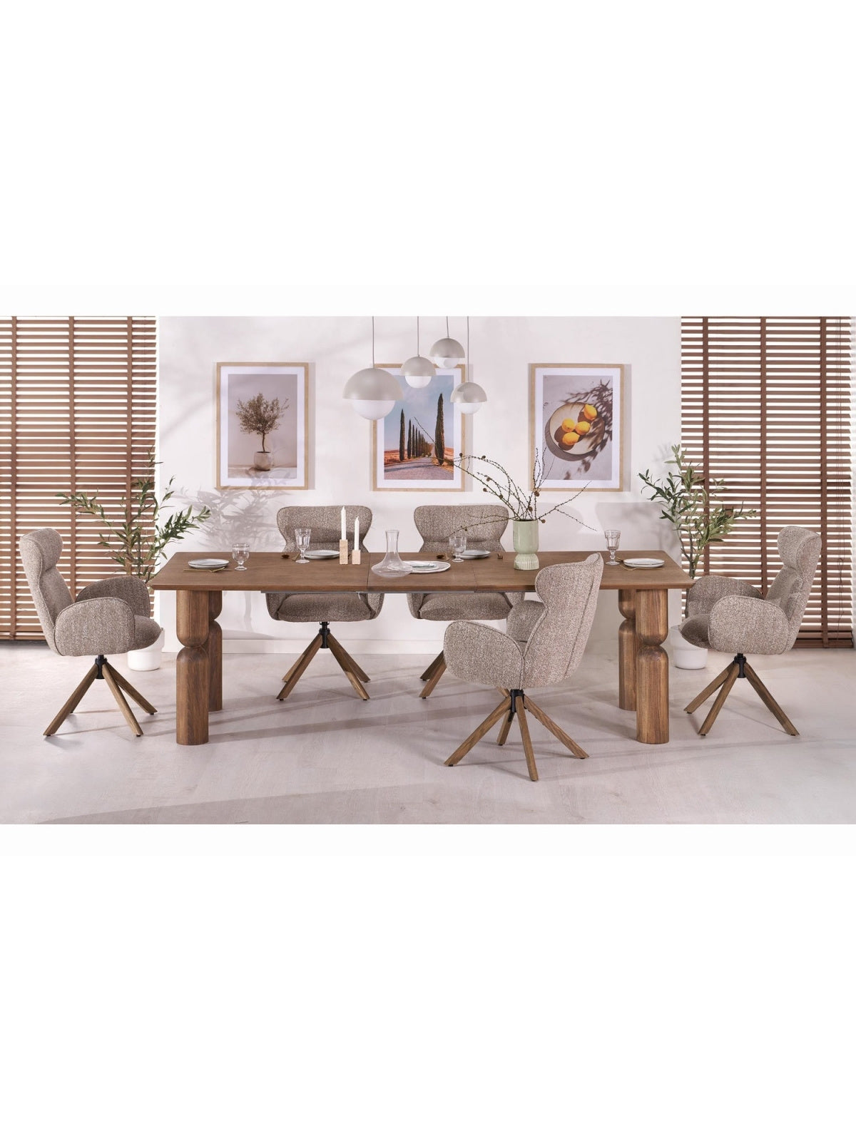 Rozkládací stůl Lavenor 200-300x101 cm světlý ořech, obdélníková deska, dřevěné nohy