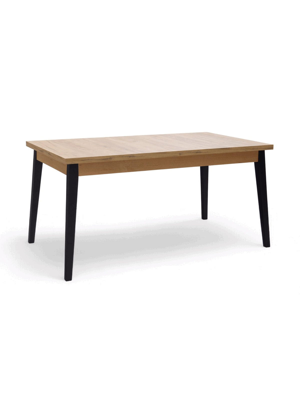 Rozkládací stůl Paris 160-200x90 cm s dubovou deskou a černými nohami