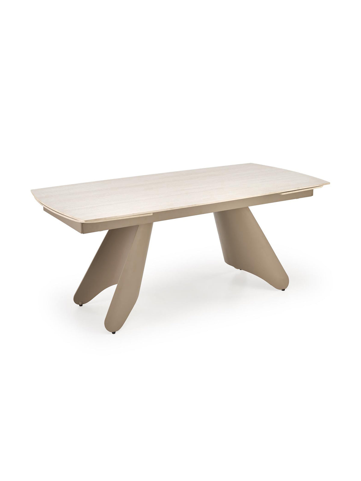 Rozkládací stůl Tavero 180-260x90 cm s deskou v barvě kamenný travertin a nohami v kasmíru