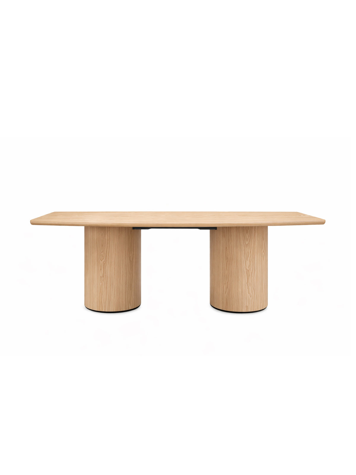Rozkládací obdélníkový stůl Tovira 200-300x100 cm v přírodním dubu, moderní styl, pohled zepředu