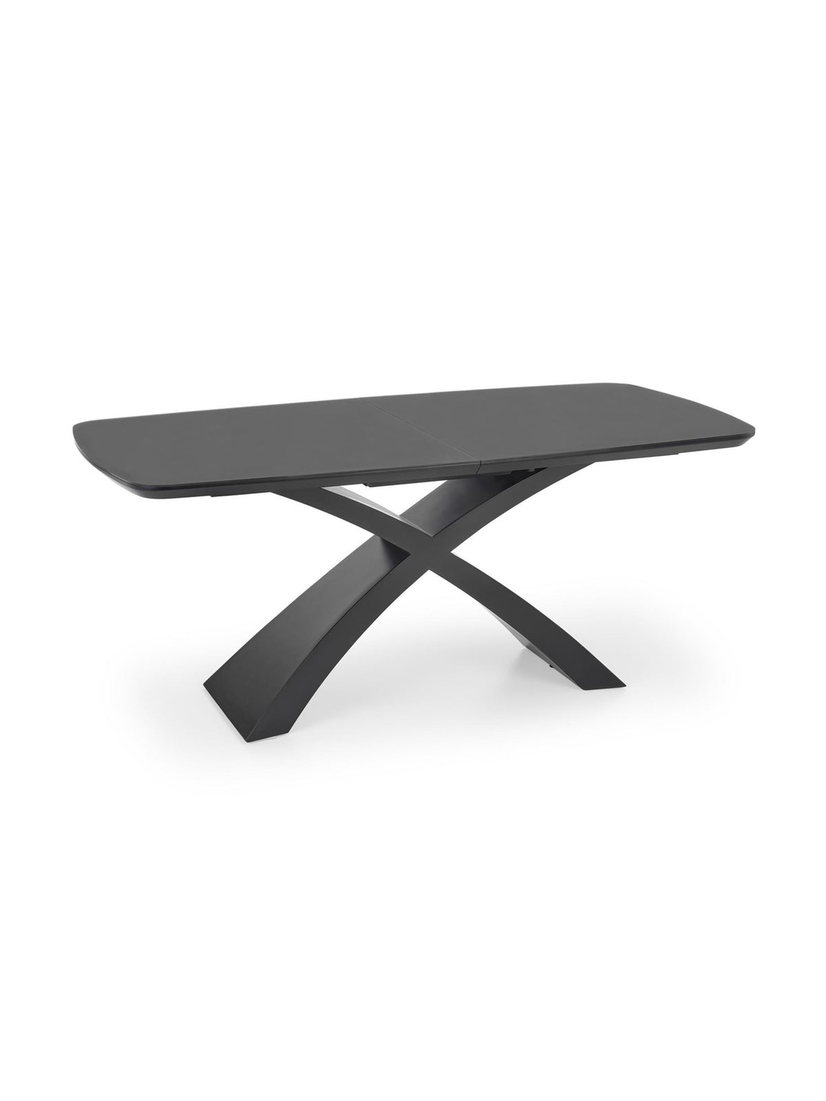 Rozkládací stůl Virello 180-220x89 cm tmavě šedý povrch a černé nohy moderní design