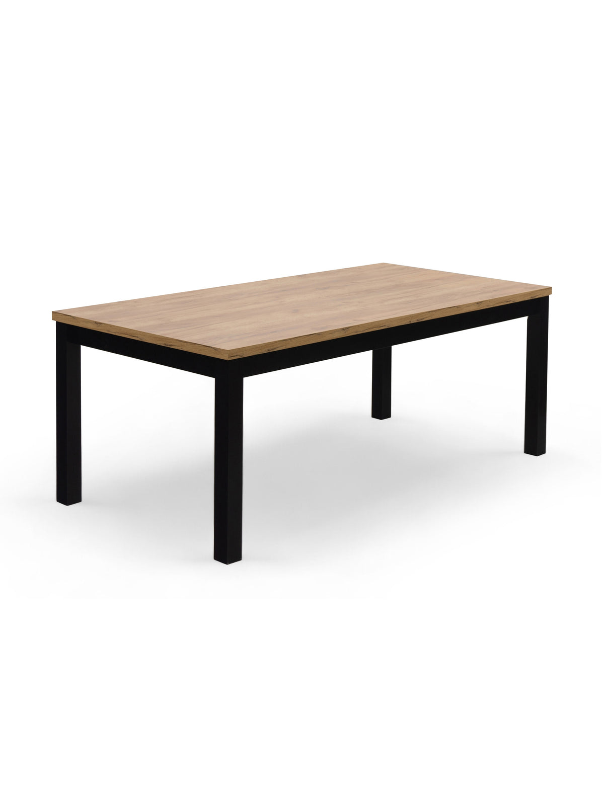 Rozkládací stůl Werona 140-220x80 cm s deskou dřevěný dub craft a černými nohami