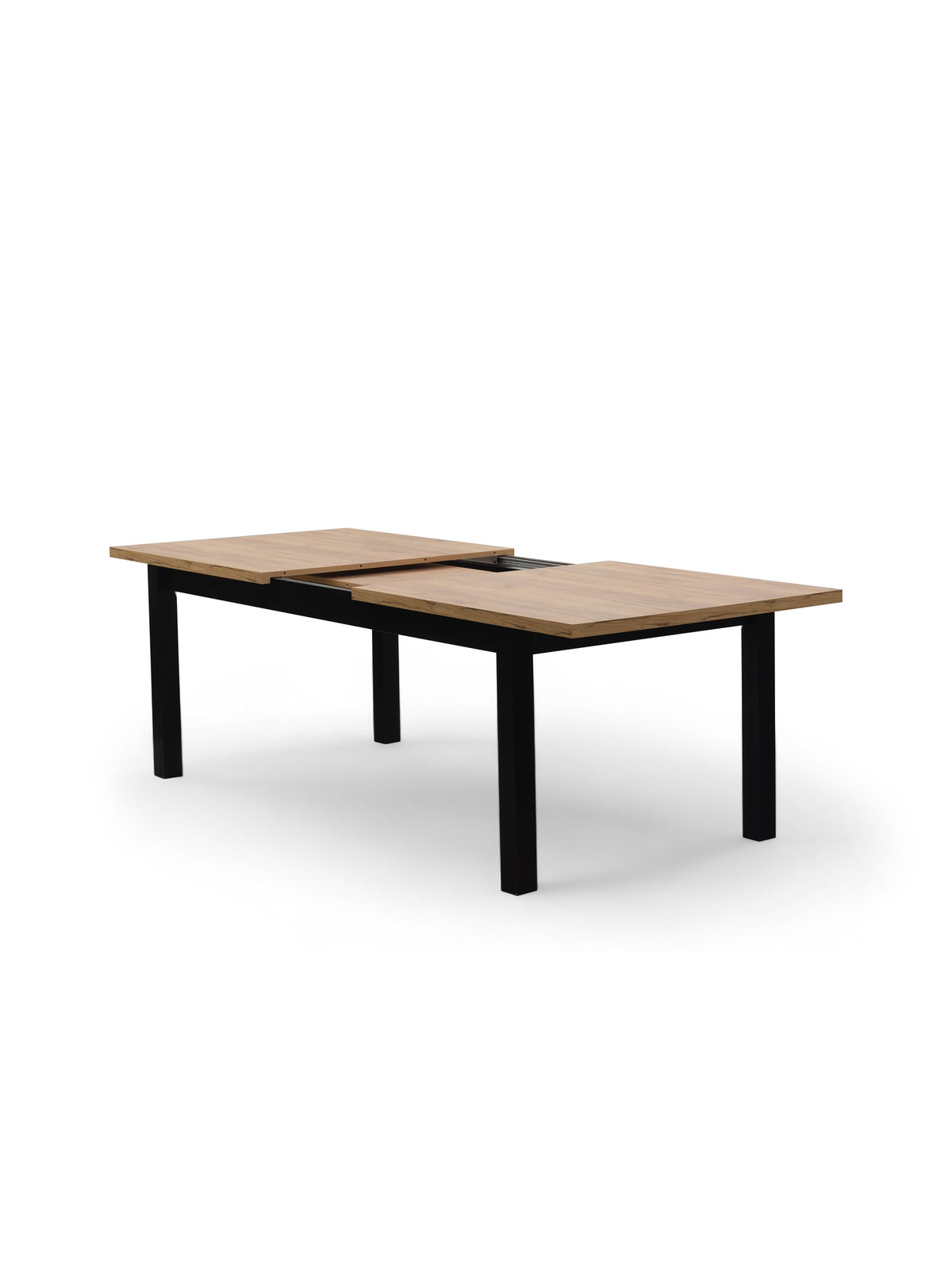 Rozkládací stůl Werona 140-220x80 cm dub craft deska černé nohy pohled shora