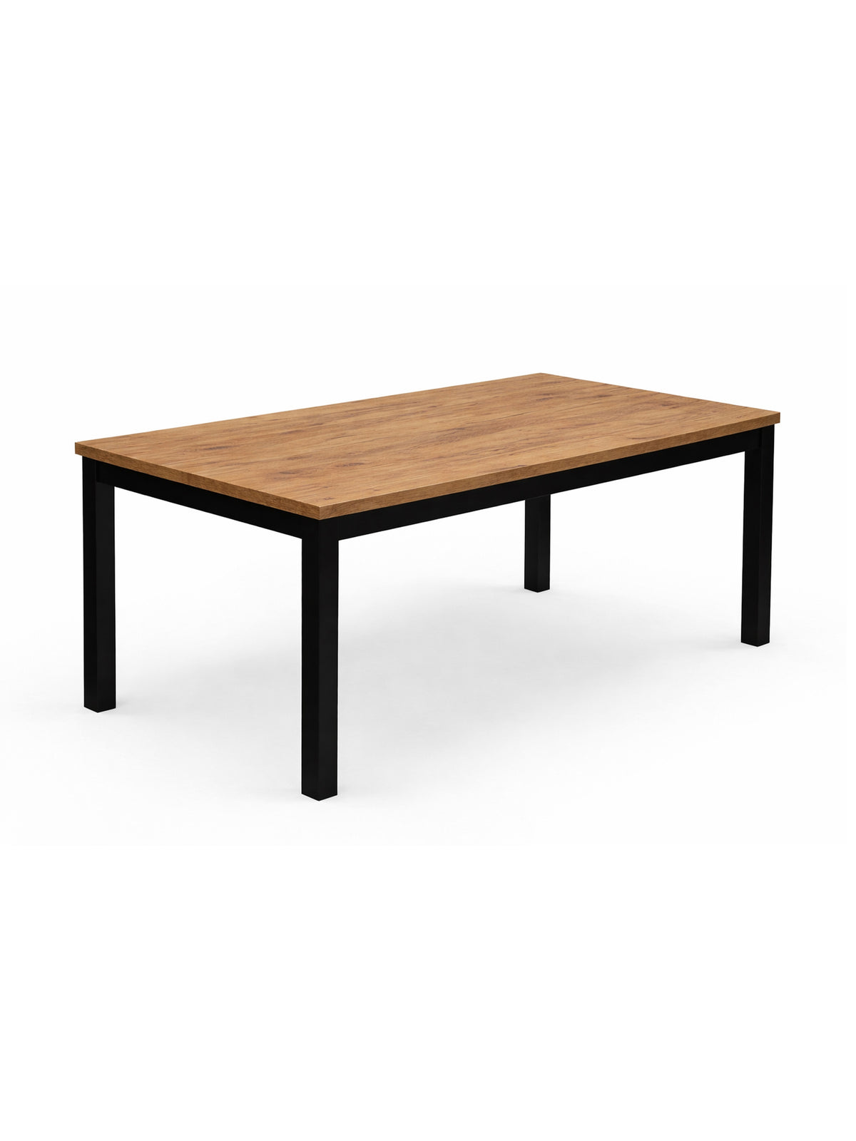 Rozkládací stůl Werona 140-220x80 cm dub wotan s černými nohami, pohled z boku