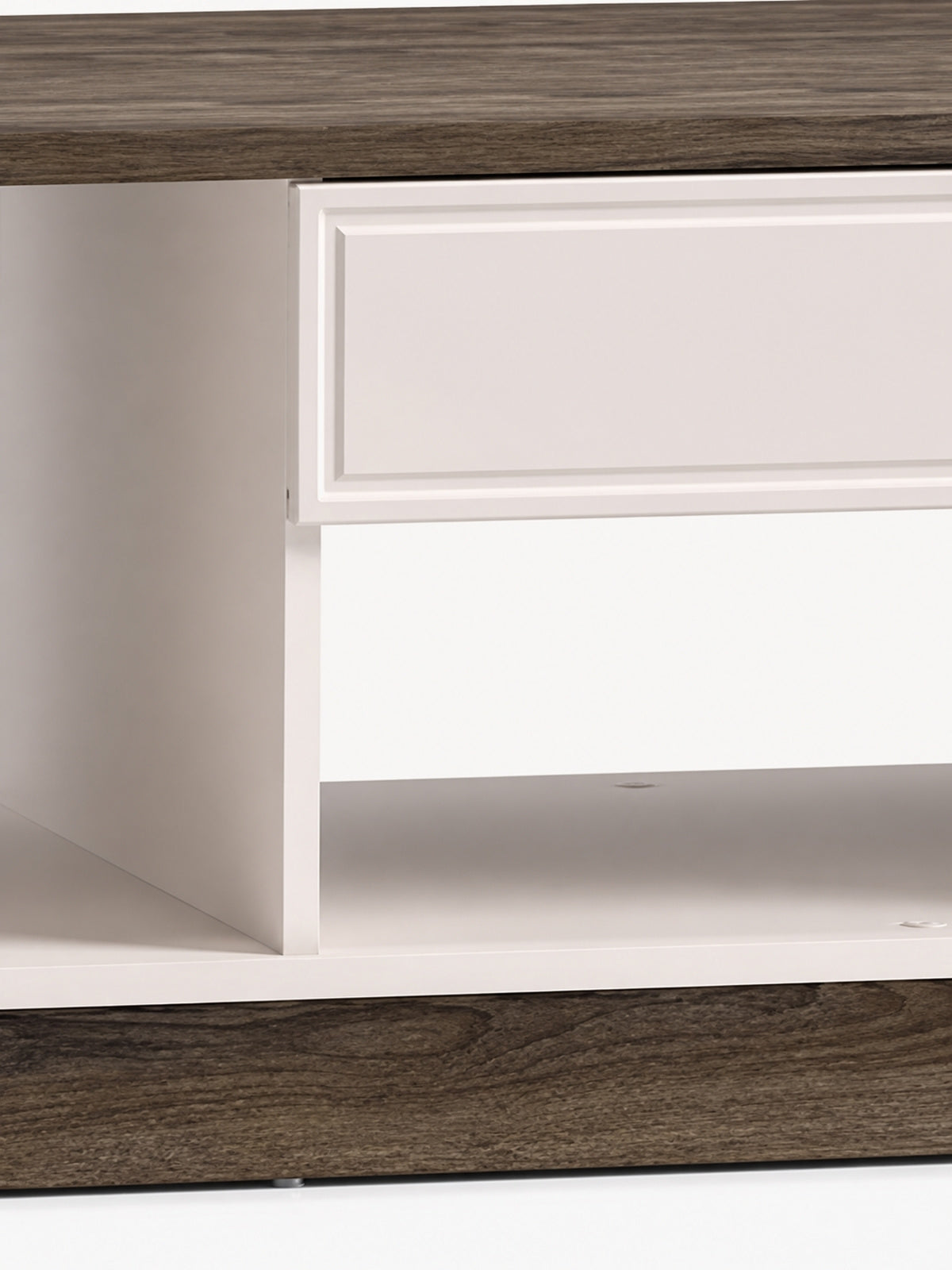 Konferenční stolek Amberto 90 cm v barvě cashmere s šuplíkem a podnoží dub windmill dark