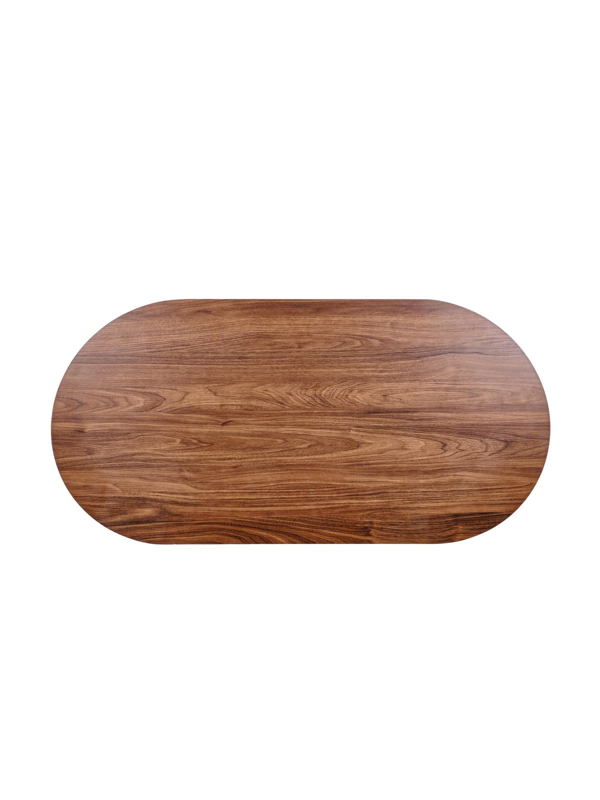 Ovalový konferenční stolek Stellis 120 cm v ořechové barvě s matnou deskou z MDF