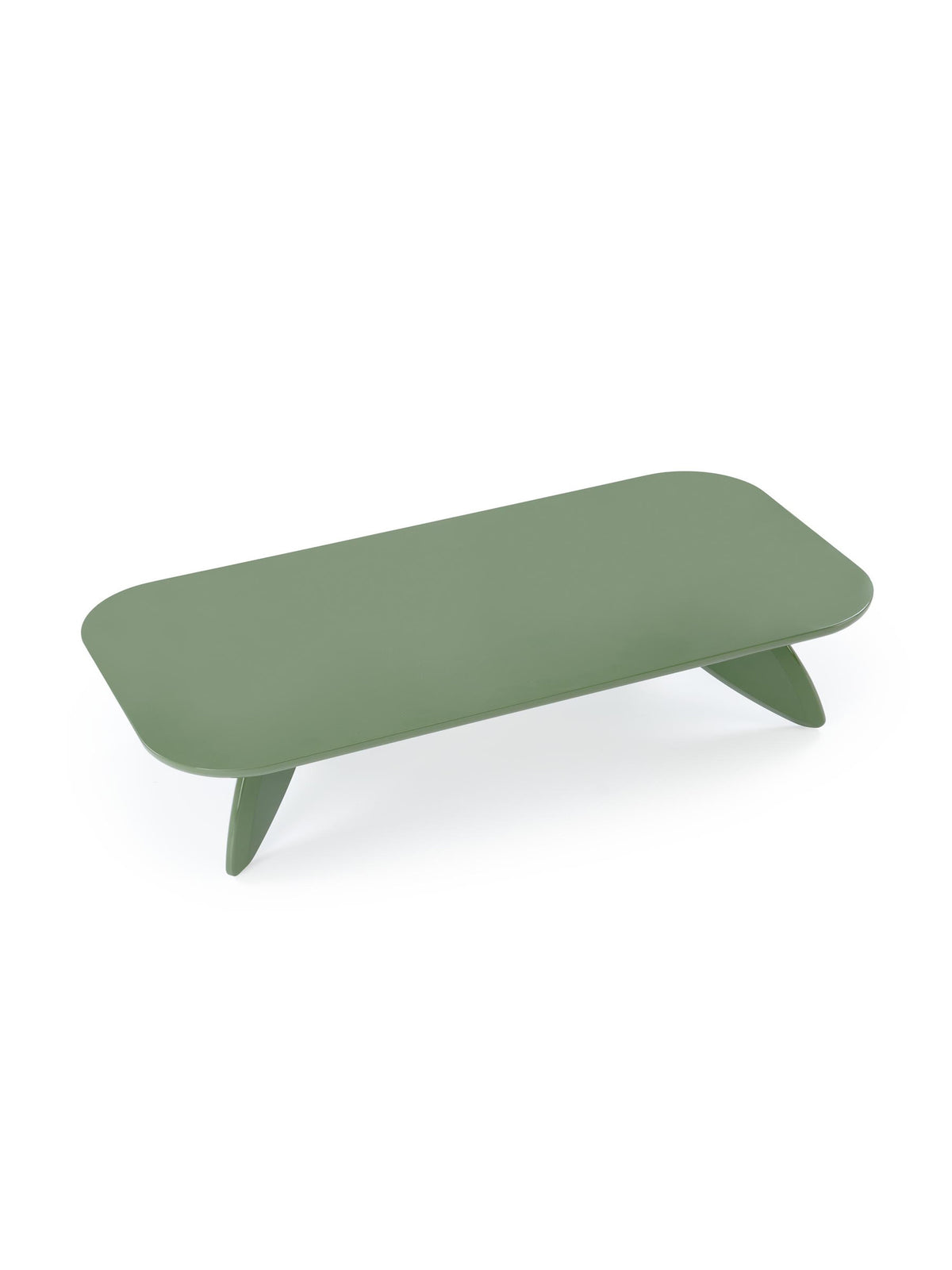 Obdélníkový konferenční stolek Lumis 120 cm zelený lesklý povrch