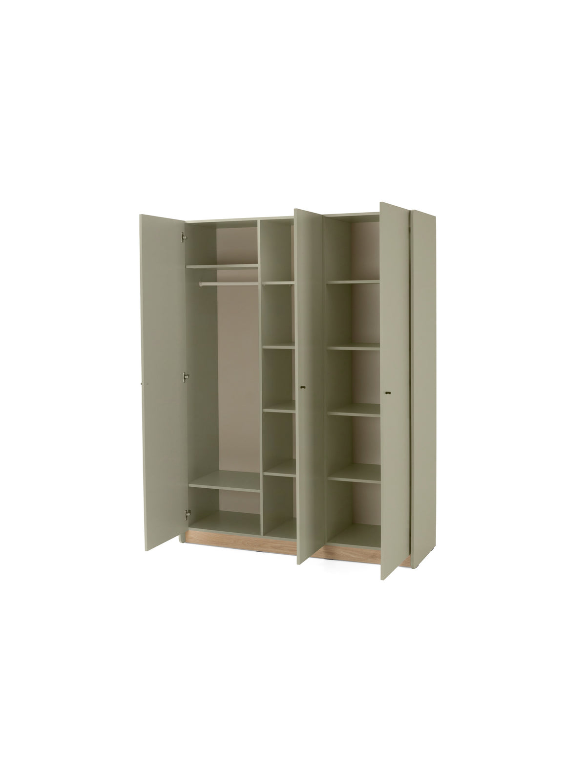 Skříň Fiorenza 145 cm s třemi dveřmi v barvách eukalyptus a dub baltic dune