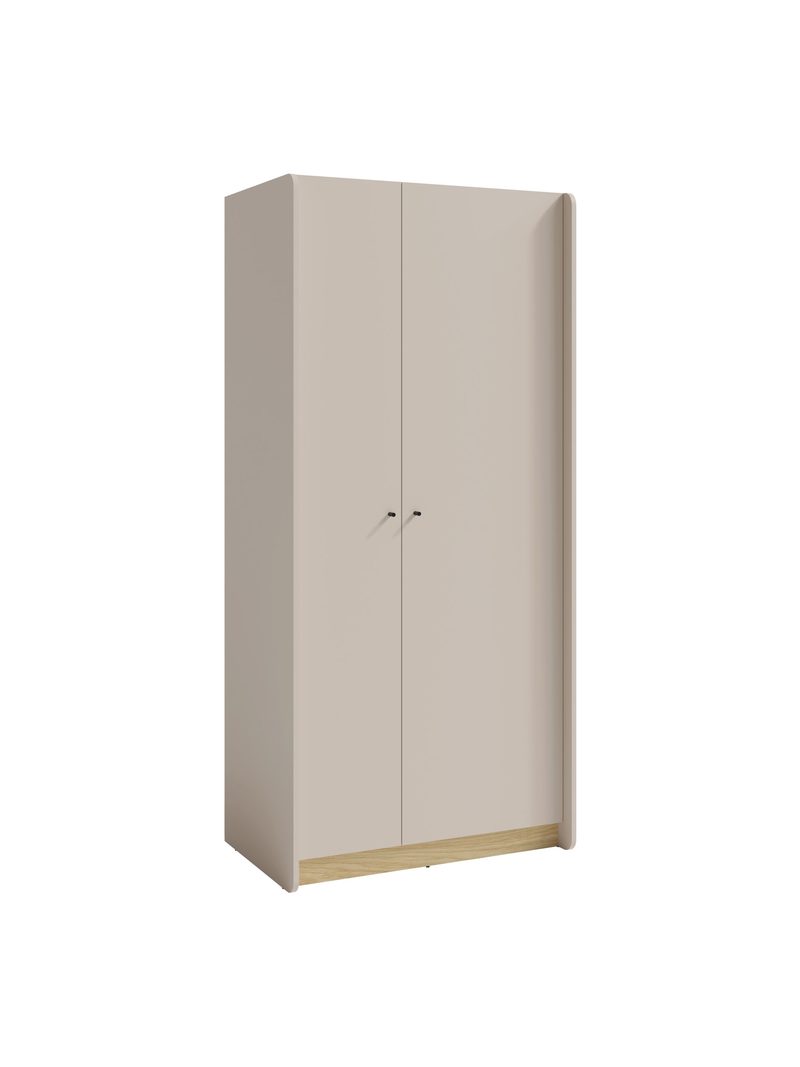 Šatní skříň Fiorenza 90 cm, béžová a olejovaný dub, dvoudveřová