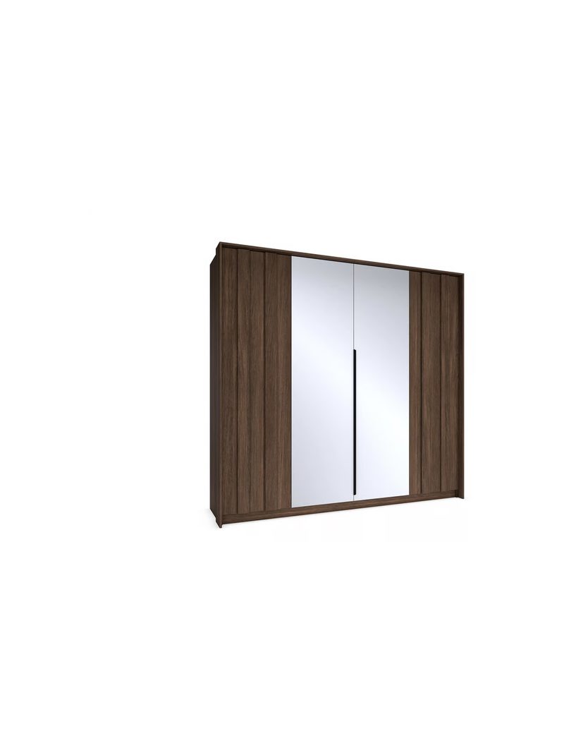 Šatní skříň Flaro 223 cm v barvě dub dunin se zrcadlem a teplým LED osvětlením